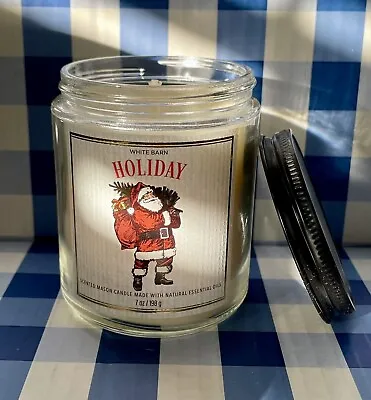 Bath & Body Works / White Barn Holiday Single Wick Scented Mason Candle 7 Oz • $10.11