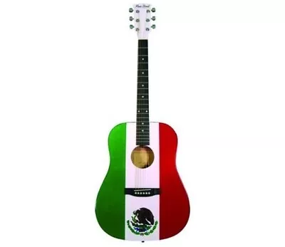 Main Street MEXICAN FLAG Dreadnought Acoustic Guitar BANDERA MEXICANA Guitarra • $149.99