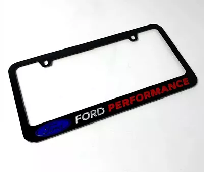 Black License Plate Frame W/ Ford Performance Logo - Premium Engraved  • $32.95