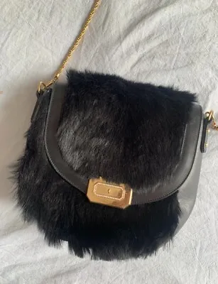Archival Marchesa Notte Kay Fur Bag With Gold Embellishments Retails: $1595 • $90