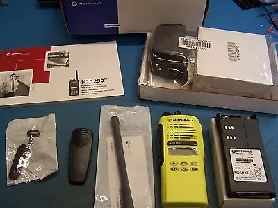 Motorola HT1250 VHF 136-174MHz  128 Channel Yellow Case New In Box Tested • $499.90