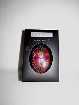 Mostowski Glass Faberge Egg Style Hinged Ornament With Stand - MIB • $49.99