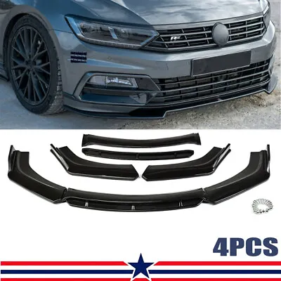 $49.95 • Buy Glossy Black Front Bumper Lip Spoiler Splitter Body Kit For VW Passat B7 Sedan