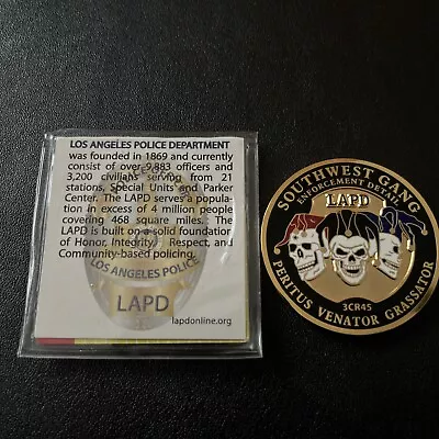 Lapd Crash Unit Southwest Gang Challenge Coin • $50