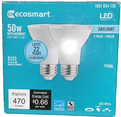 Ecosmart PAR20 5.5W5000K (2 PACK) • $5.99