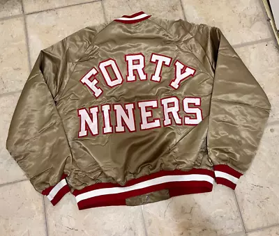 Vintage Chalk Line SAN FRANCISCO 49ERS Satin Bomber Jacket Large SF Niners NFL • $175