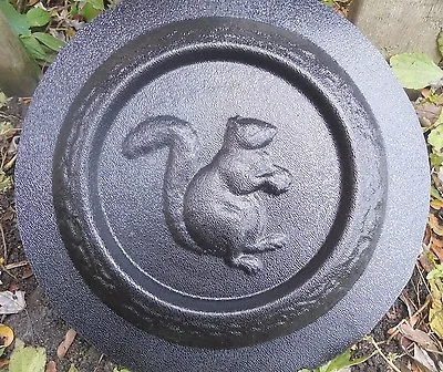 Concrete Plaster Mold Squirrel Mini Birdbath Plastic Mould  9  X 1   • $23.95