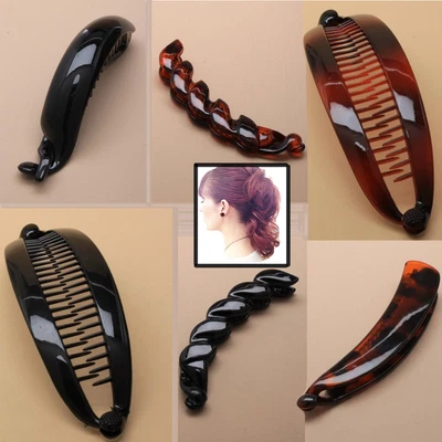 Banana Hair Clips Twist Clamp Claw Riser Jaw Slide Grip Interlocking Bun Women • £2.99