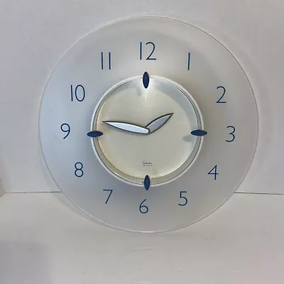 Michael Graves Wall Clock 13” Acrylic Blue Number Analog Quartz Movement Works! • $36.99