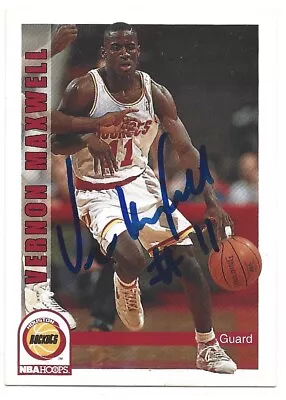 Vernon Maxwell Autograph 1992-93 NBA Hoops Card #84 Signed Auto Houston Rockets • $9.01
