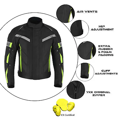 Motorcycle Motorbike Jacket Textile Waterproof Cordura CE Touring Mens Armours U • $47.27