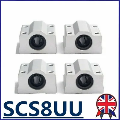 4PCS Pillow Block Linear Slides SCS8UU 8mm Unit For CNC Linear Ball Bearing UK • £7.99
