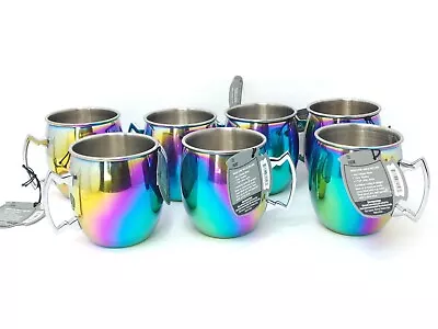 Thirstystone By Cambridge Rainbow Moscow Mule Mug 20 Oz.  SET OF 7 Stainless • $35.99