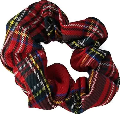 Red Tartan Scottish Hair Scrunchie Elastic Hair Bobble Hair Band Headband • £3.19