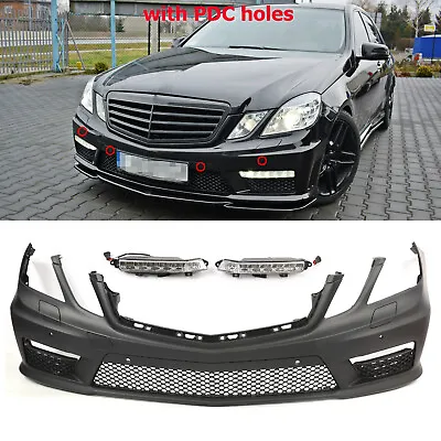 Fits 10-13 Mercedes E Class W212 AMG Style Front Bumper Cover With LED DRL W/PDC • $588.99