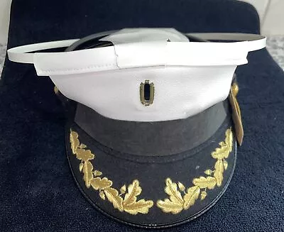 Vintage Military USN US Navy Bancroft Zephyr White Cap Hat 7-1/8 • $20