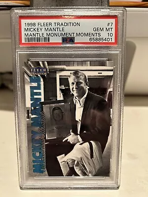 Mickey Mantle PSA 10 Yankees 1998 Fleer Tradition #7 Monument Moment  HOF GOAT • $0.99