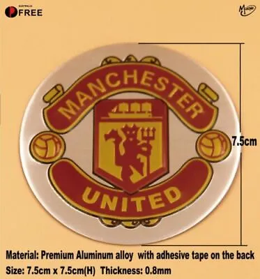   MANCHESTER UNITED Badges Metal Sticker Emblems Film Covered 7.5CM Best Gifts  • $9.46