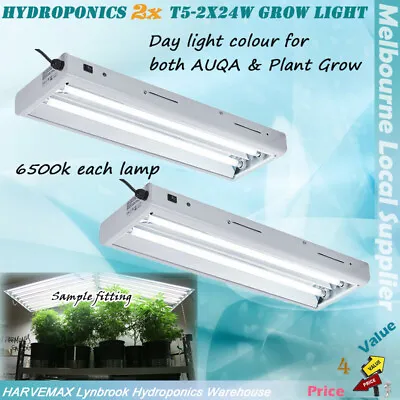 2x Hydroponics Propagation T5 2x24W Grow Light Reflector 6500K Each Cloning Lamp • $179.40