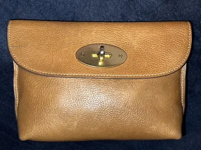 Mulberry OAK NVT Leather Pouch Locked Cosmetic CLUTCH Bag • $189