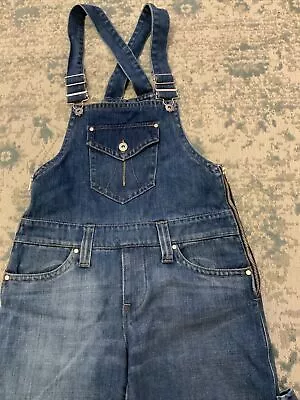 Blue Denim Cotton Overallssize 10Side ZipsAjustable Straps • $35