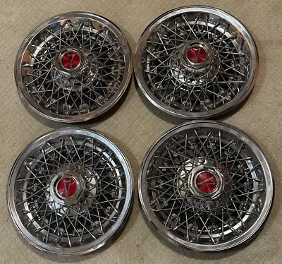 Set Of 4 Vintage OEM 1970s Pontiac Wire Spoke Hubcaps Wheel Covers • $189.99