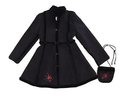 $64.99 • Buy ERIKA ERIKSSON Girls Fall Winter Dress Coat Sz 8-Embroidered-Purse Too - CANADA