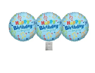 Set Of 3 Happy Birthday Music Notes 18'' Balloons Party Decorations • $8.99
