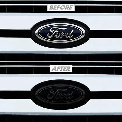 FOR 18-20 Ford F150 Front & Rear Emblem SMOKE Precut Vinyl Tint Overlays • $14.95