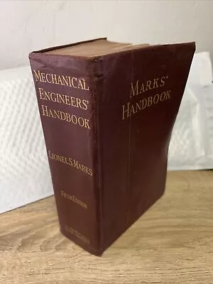 Marks' Mechanical Engineers' Handbook Fifth Edition S7 • $14