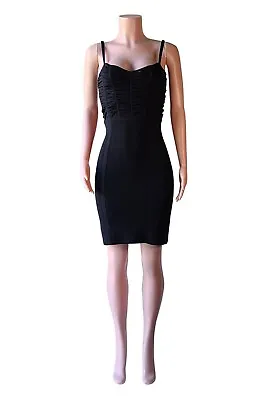 Vivienne Tam Ruched Stretch Bodycon Dress Black Choose Your Size XS-L 71437 • $16.14