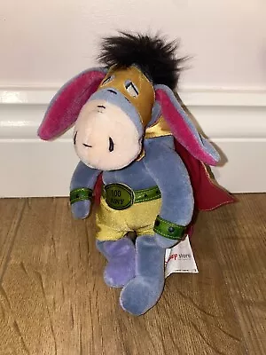 Disney Store Eeyore Wrestler? Cape & Mask Beanie Soft Toy Plush  • £3.95