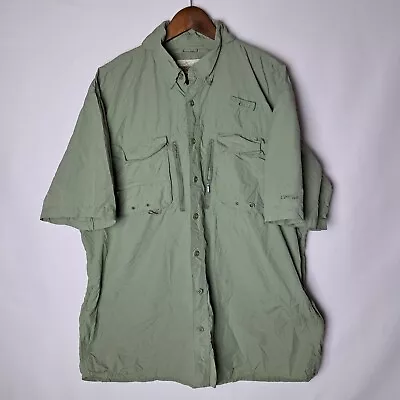 Cabelas Guidewear GX II Shirt Mens XLT XL Tall Green Short Sleeve Vented UPF-40 • $29.97