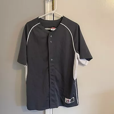 Alleson Athletic Basball Softball Jersey Gray & White Button-up - Medium • $19.99