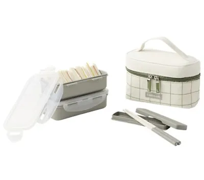 Lock & Lock 2 Layers Lunch Box Set Food Container With Bag And Chopsticks Set • £29.91