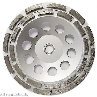 7  Premium Double Row Diamond Cup Wheel For Concrete Stone Grinding 7/8”-5/8 • $44