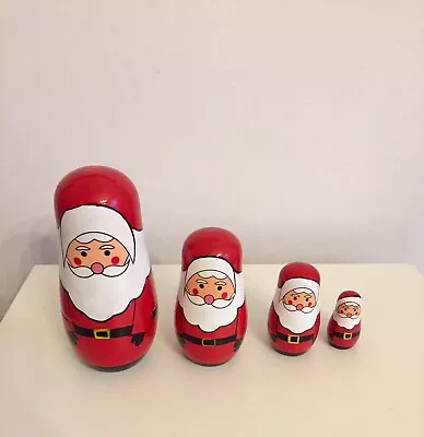 John Lewis Set Of Wooden Russian Santa/Father Christmas Dolls. Boxed. 🎅 • £19.99