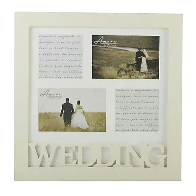 £16.19 • Buy Amore MDF Collage (4 Pics) Frame 3D Letters-WEDDING,Fantastic Boxed Wedding Gift