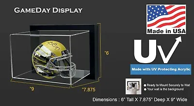 EZ Mount Framed Acrylic Wall Mount Mini Helmet Display Case UV Protecting • $49.84