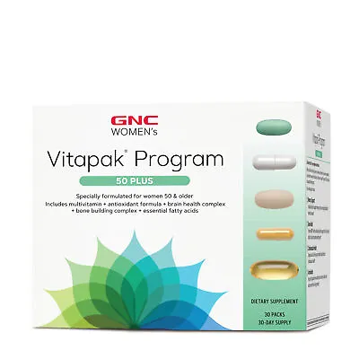 GNC WOMEN VITAPAK PROGRAM 50 PLUS Multivitamin Fish Oil Ginkgo Biloba CoQ 10 • $44.99