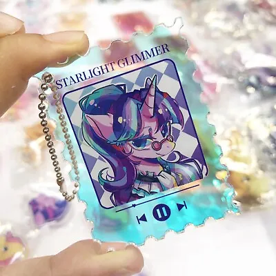 My Little Pony✖️Stamp Theme Starlight Glimmer Sunset Shimmer Acrylic Keychain • $8.99