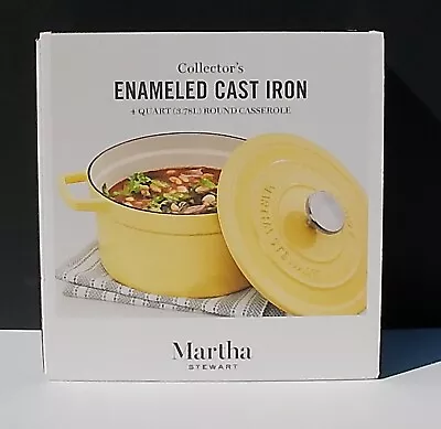 Collector's Enameled Cast Iron Dutch Oven 4 Qt Round Casserole Martha Stewart • $85