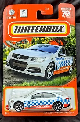 Matchbox 70 Years - Holden VF Commodore SSV.. POLICE SA Highway Patrol Long Card • $3.97