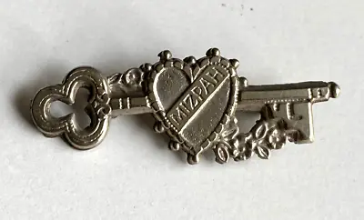 Silver Plated Vintage Brooch. Mizpah. Key Shaped. • £5