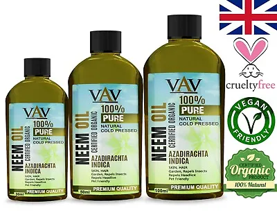Organic Neem Oil 100% Pure Natural Vegan Insecticide Fast Free Delivery UK • £6.99