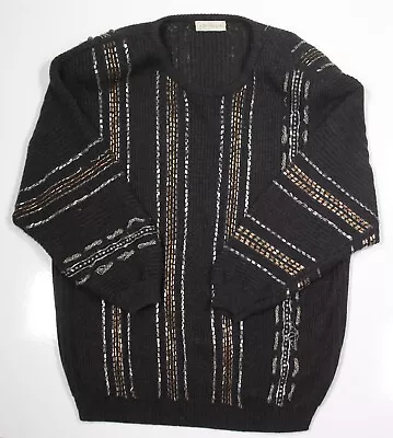 Gianni Versace Vintage 1980s Gray Knit And Beaded Heavy Wool-Angora Sweater ~ M • $495