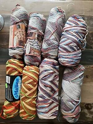  Yarn Lot Of 8 Skeins Multi Color  Some Used Some New • $15