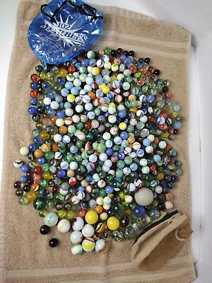 Large Lot Of Vintage Marbles (8+ Lbs.)  W 2 Bags - Straight Out Of Gpa’s House • $225