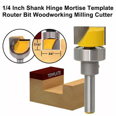 £6.99 • Buy 1/4 Inch Shank Hinge Mortise Template Router Bit Woodworking Milling Cutter