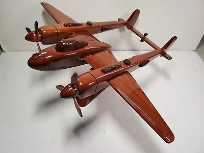 P-38 Lightning Wood Model Military Plane - WWII Lockheed  1/50 Scale - NEW • $41.30